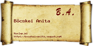 Böcskei Anita névjegykártya