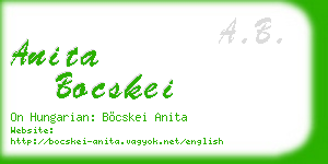 anita bocskei business card